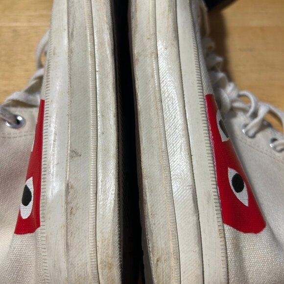 Womens Converse Chuck Taylor Commes des Garcons White Red All Star Sneakers W/8 - Picture 11 of 12